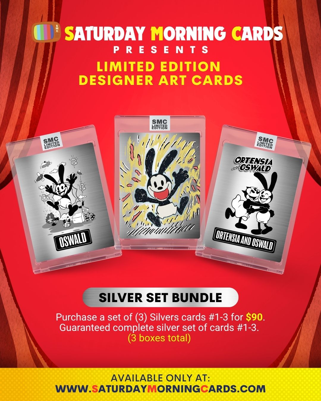 Oswald The Lucky Rabbit Silver Set Bundle (Set of all 3 Silver
