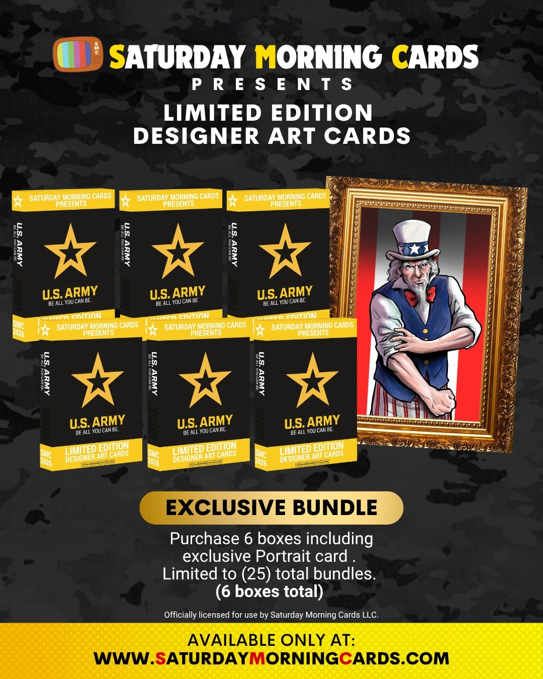 U.S. Army Exclusive Portrait Bundle – 6 Single-Card Boxes – Saturday Morning Cards