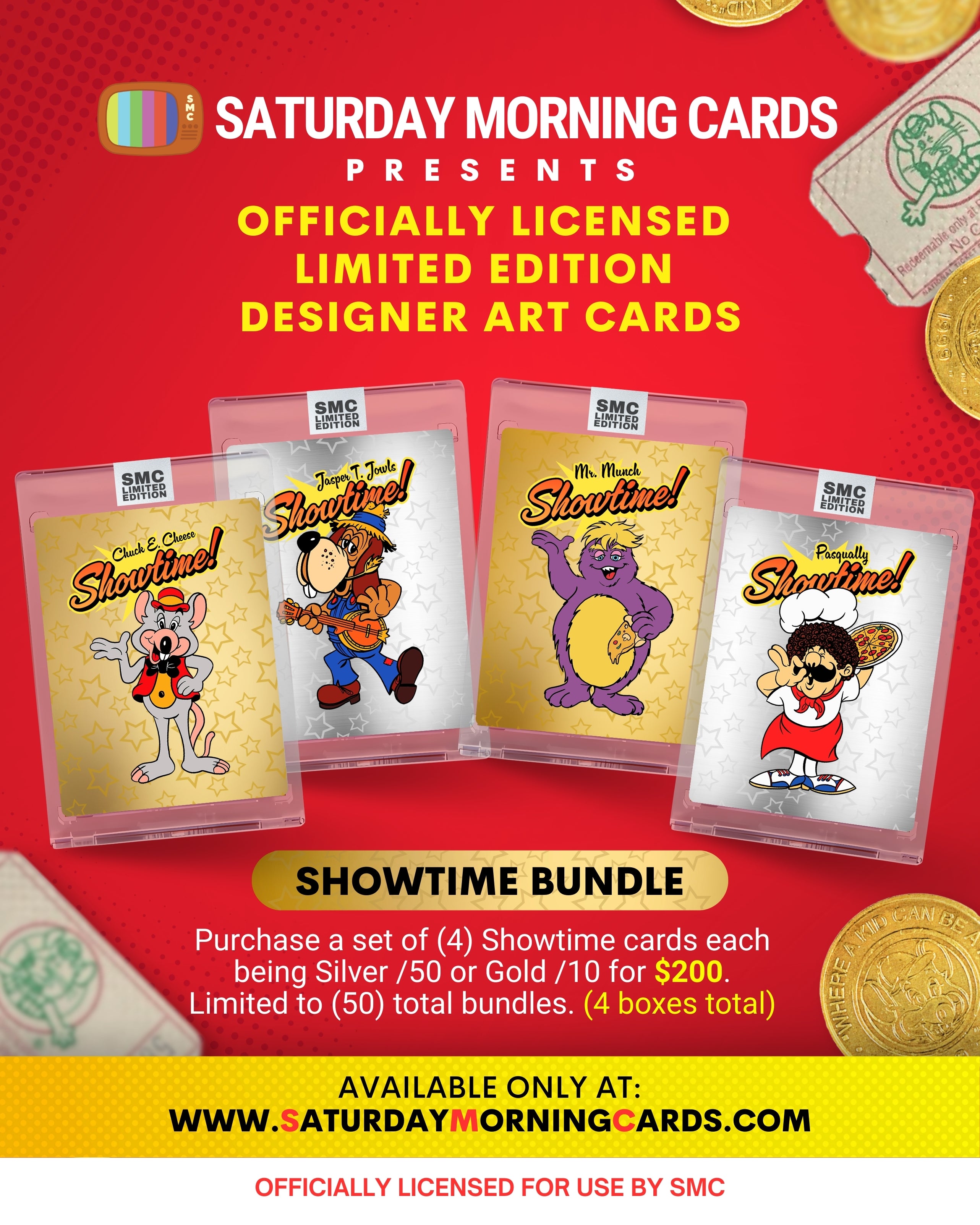 Chuck E Cheese Showtime Bundle (Set of all 4 Showtime Cards ) PRE-ORDE ...